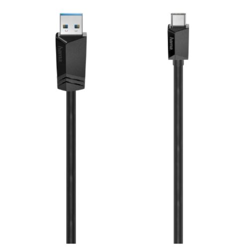 Hama USB-A to USB-C Cable, USB 3.2 Gen1, 1.5 Metre, Black-0