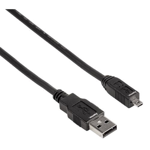 Hama USB-A to Mini USB Type-B Cable, USB 2.0, 1.8 Metre, Black-0