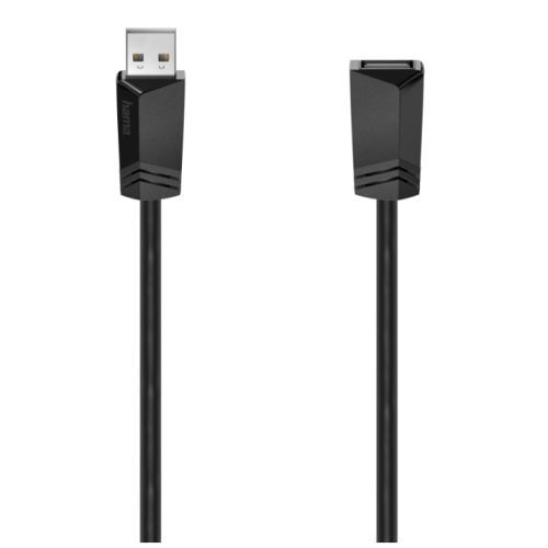 Hama USB 2.0 Extension Cable, Male to Female, 3 Metre, Black-0