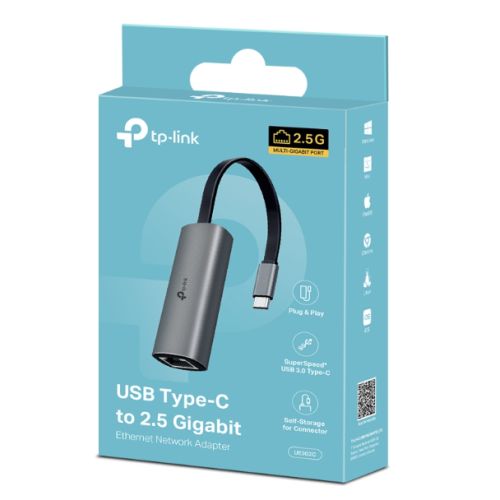 TP-LINK (UE302C) USB-C To 2.5 Gigabit Ethernet Adapter, Windows/Mac/Chrome/Linux Compatible-2