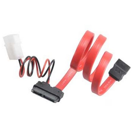 Akasa SATA Cable For Slimline Opticals, SATA+Molex to Mini SATA Power & Data, 40cm-0