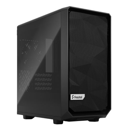 Fractal Design Meshify 2 Mini (Black TG) Gaming Case w/ Dark Glass Window, Micro ATX, Angular Mesh, USB-C, 331mm GPU & 280mm Radiator Support-0