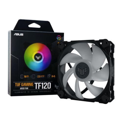 Asus TUF Gaming TF120 ARGB 12cm PWM Case Fan, Fluid Dynamic Bearing, Double-layer LED Array, Up to 1900 RPM-3