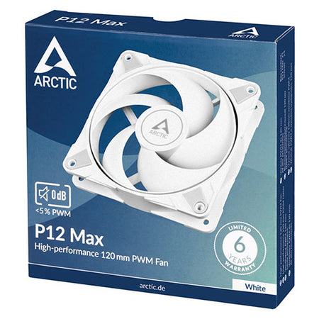 Arctic P12 Max High-Performance 12cm PWM Case Fan, Dual Ball Bearing, 200-3300 RPM, 0dB Mode, White-3