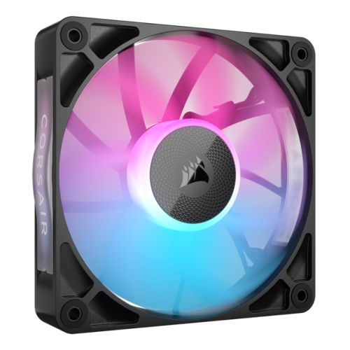 Corsair iCUE LINK RX120 RGB 12cm PWM Case Fan, 8 ARGB LEDs, Magnetic Dome Bearing, 2100 RPM, Black, Single Fan Expansion Kit-0