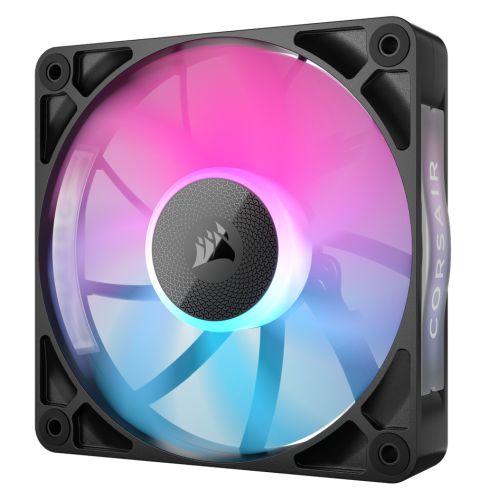 Corsair iCUE LINK RX120 RGB 12cm PWM Case Fan, 8 ARGB LEDs, Magnetic Dome Bearing, 2100 RPM, Black, Single Fan Expansion Kit-2