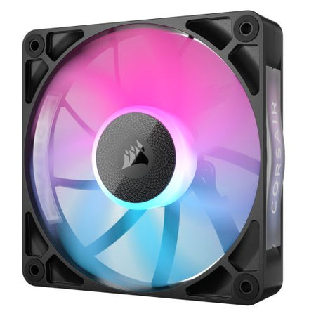 Corsair iCUE LINK RX120 RGB 12cm PWM Case Fan, 8 ARGB LEDs, Magnetic Dome Bearing, 2100 RPM, Black, Single Fan Expansion Kit-2