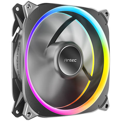 Antec Neo Prizm T3 140 ARGB PWM 14cm Case Fan, 30mm Thick, Hydro Bearing, 600-1500 RPM, Black-0