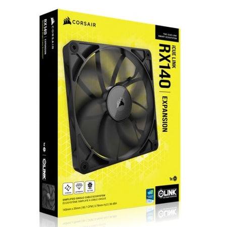 Corsair iCUE LINK RX140 14cm PWM Case Fan, Magnetic Dome Bearing, 1700 RPM, Black, Single Fan Expansion Kit-4