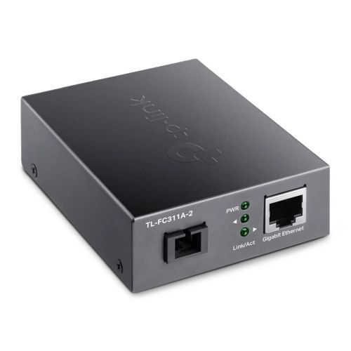 LINK (TL-FC311A-2) Gigabit WDM Media Converter, Fiber up to 2km, Auto-Negotiation RJ45 Port, GB SC Fiber Port, 1550 nm TX, 1310 nm RX-0