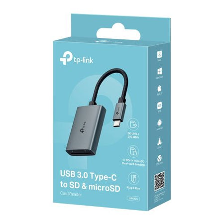 TP-LINK External USB 3.0 Type-C Card Reader, SD/microSD, UHS-I, Aluminium, USB Powered-3