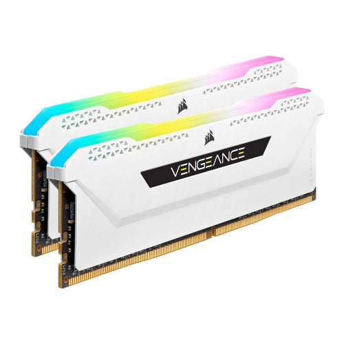 Corsair Vengeance RGB Pro SL 16GB Kit (2 x 8GB), DDR4, 3200MHz (PC4-25600), CL16, XMP 2.0, White-0