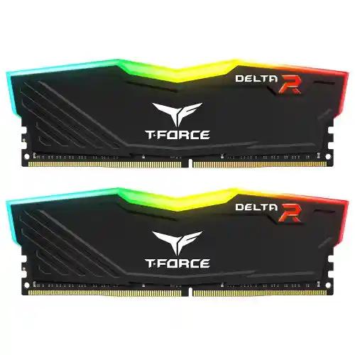 Team T-Force Delta RGB 16GB Kit (2 x 8GB), DDR4, 3200MHz (PC4-25600), CL16, XMP 2.0, DIMM Memory, Black-0
