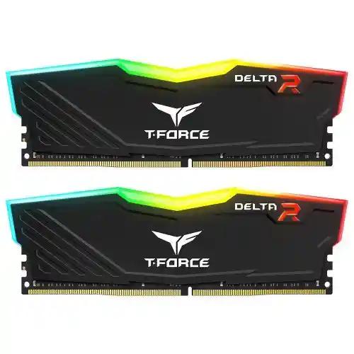 Team T-Force Delta RGB 32GB Kit (2 x 16GB), DDR4, 3200MHz (PC4-25600), CL16, XMP 2.0, DIMM Memory, Black-0