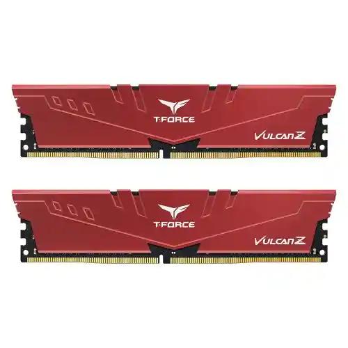 Team T-Force Vulcan Z 32GB Kit (2 x 16GB), DDR4, 3200MHz (PC4-25600), CL16, XMP 2.0, DIMM Memory, Red-0