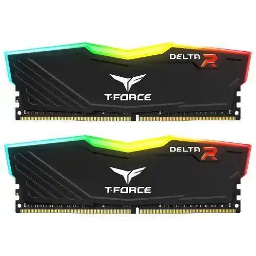 Team T-Force Delta RGB 32GB Kit (2 x 16GB), DDR4, 3600MHz (PC4-28800), CL18, XMP 2.0, DIMM Memory, Black-0