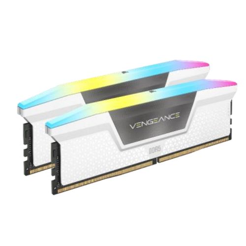 Corsair Vengeance RGB 32GB Kit (2 x 16GB), DDR5, 5200MHz (PC5-41600), CL40, 1.25V, XMP 3.0, PMIC, DIMM Memory, White-0