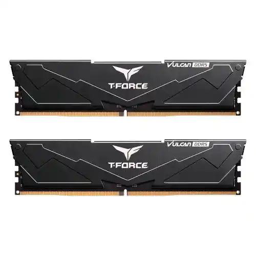 Team T-Force Vulcan 32GB Kit (2 x 16GB), DDR5, 6000MHz (PC5-48000), CL38, ECC, XMP 3.0, PMIC, DIMM Memory, Black-0