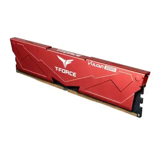 Team T-Force Vulcan 32GB Kit (2 x 16GB), DDR5, 6000MHz (PC5-48000), CL38, ECC, XMP 3.0, PMIC, DIMM Memory, Red-1