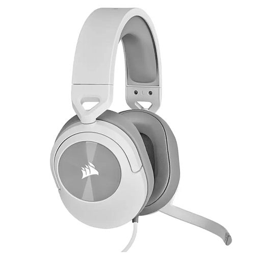 Corsair HS55 Stereo Gaming Headset, 3.5mm Jack, Lightweight, Flip-To-Mute Mic, Memory Foam Earpads, White-0