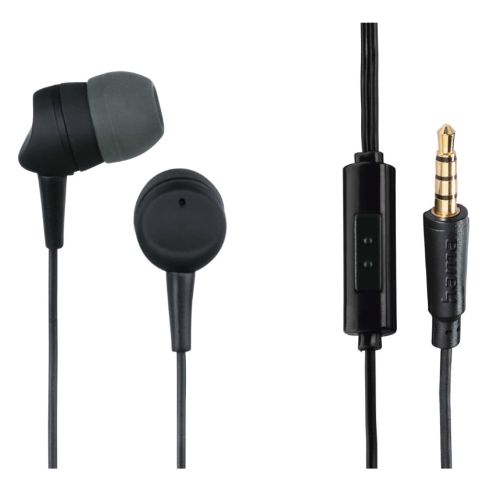 Hama (Kooky) In-Ear Earset, 3.5mm Jack, Inline Microphone, Answer Button, Cable Kink Protection-0