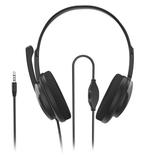 Hama (HS-P100 V2) Ultra-lightweight Headset, 3.5mm Jack, Y-adapter, Padded Ear Pads, Inline Controls-0