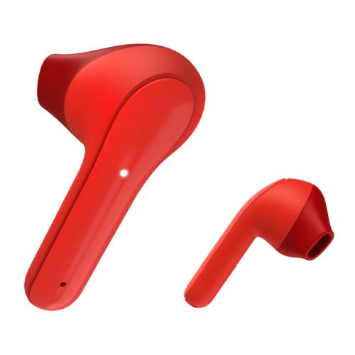 Hama (Freedom Light) Bluetooth Earbuds with Microphone, Touch Control, Voice Control, Charging/Carry Case Included, Red-0