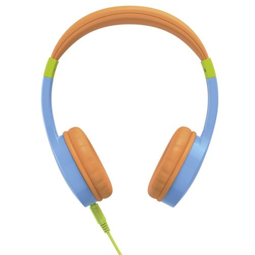 Hama (Kids Guard) Childrens Headset, Volume Limiter, Microphone, Flexible Headband, Inline Controls, Blue/Orange-0