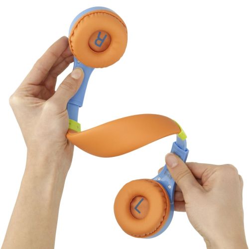 Hama (Kids Guard) Childrens Headset, Volume Limiter, Microphone, Flexible Headband, Inline Controls, Blue/Orange-1