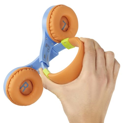 Hama (Kids Guard) Childrens Headset, Volume Limiter, Microphone, Flexible Headband, Inline Controls, Blue/Orange-2