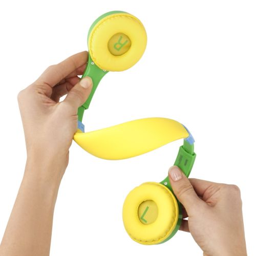 Hama (Kids Guard) Childrens Headset, Volume Limiter, Microphone, Flexible Headband, Inline Controls, Green/Yellow-1