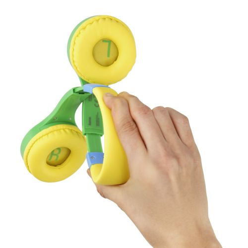 Hama (Kids Guard) Childrens Headset, Volume Limiter, Microphone, Flexible Headband, Inline Controls, Green/Yellow-2