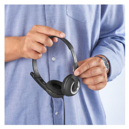 Hama (HS-P150 V2) Ultra-lightweight Headset, 3.5mm Jack, Y-adapter, Padded Ear Pads, Inline Controls-4