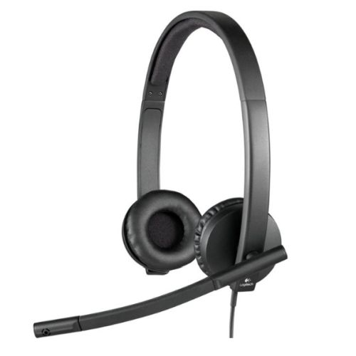 Logitech H570E Stereo Headset with Boom Mic, USB, In-Line Controls, Noise & Echo Cancellation, Leatherette Ear Pads-1