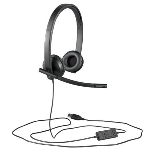 Logitech H570E Stereo Headset with Boom Mic, USB, In-Line Controls, Noise & Echo Cancellation, Leatherette Ear Pads-3