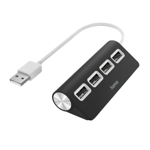 Hama External 4-Port USB 2.0 Hub, USB Powered, Black-0