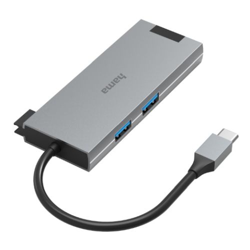 Hama 3-Port USB-C 3.2 Gen1 Hub w/ HDMI & LAN, 2x USB-A, 1x USB-C, 1x HDMI, 1x GB LAN, USB Powered-1