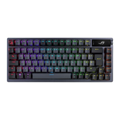 Asus ROG AZOTH Compact 75% Mechanical RGB Gaming Keyboard, Wireless/Btooth/USB, Hot-Swap ROG NX Red Switches, OLED Display, Control Knob, Mac Support-1