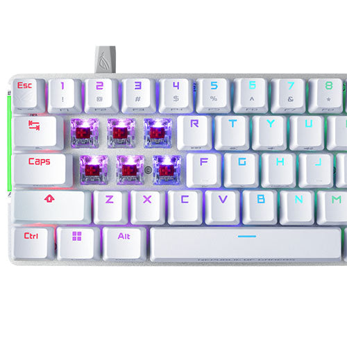 Asus ROG FALCHION ACE Compact 65% Mechanical RGB Gaming Keyboard, Wired (Dual USB-C), ROG NX Red Switches, Per-key RGB Lighting, Touch Panel, White Edition-3