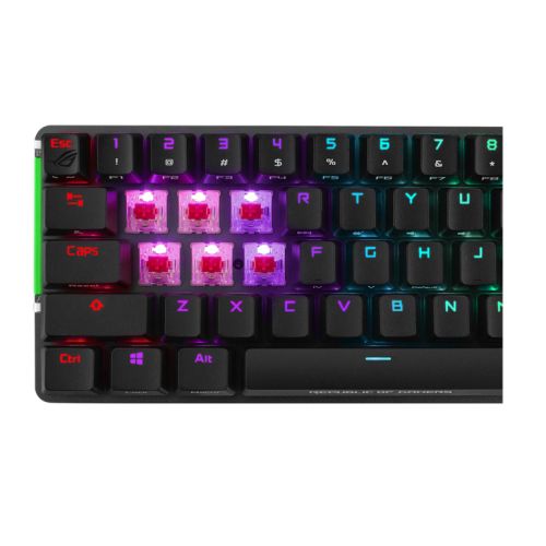 Asus ROG FALCHION NX RED Compact 65% Mechanical RGB Gaming Keyboard, Wireless/USB, ROG NX Red Switches, Per-key RGB Lighting, Touch Panel, 450-hour Battery Life-3