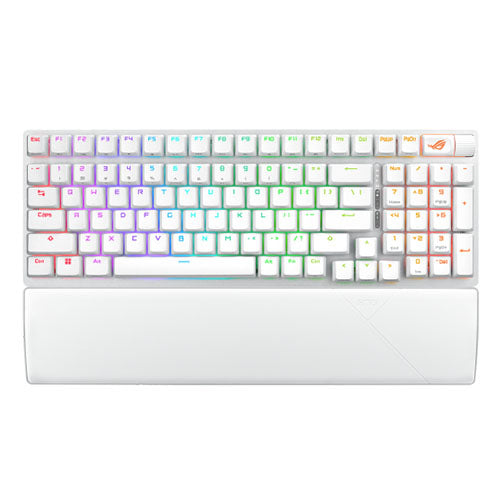 Asus ROG STRIX SCOPE II 96 Wireless Mechanical RGB Gaming Keyboard, 96% Layout, Streamer Hotkeys, Multifunction Controls, Sound-Dampening, White-0