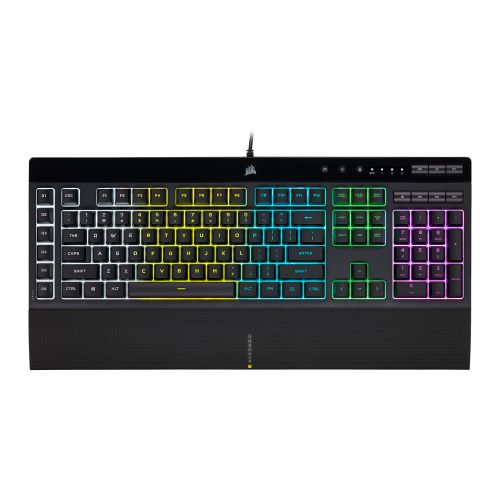 Corsair K55 RGB PRO Membrane Gaming Keyboard, USB, 5-Zone RGB, 12-Key Rollover, Anti-Ghosting, 6 Macros, IP42-1