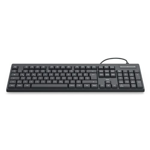 Hama CK-100 Wired USB Multimedia Keyboard, AI Assistant, Quiet Keys, Detachable Cable, Black-1