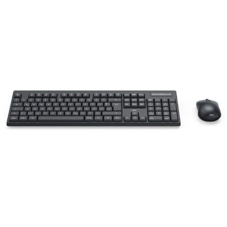 Hama WKM-100 Wireless Keyboard and Mouse Desktop Kit, Multimedia, Ambidextrous 1200 DPI Mouse, Black-1