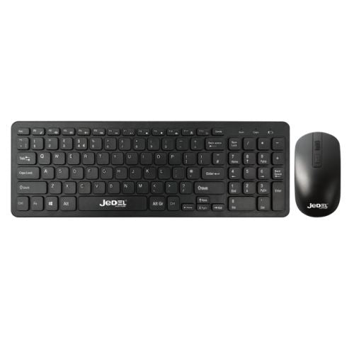 Jedel WS990 Wireless Multimedia Keyboard & Optical Mouse Desktop Kit, Black-0