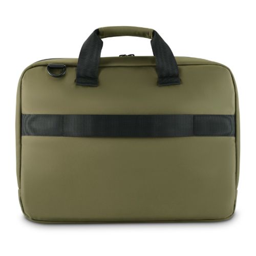 Hama Ultra Lightweight Laptop Bag, Up to 14.1", Padded Compartment, Front Pocket, Trolley Strap, Water-Repellent, Eco-Friendly, Olive Green-2