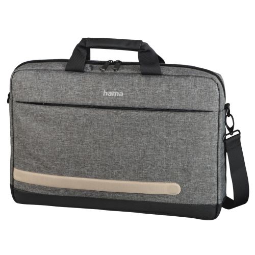 Hama Terra Laptop Bag, Up to 13.3", Padded Compartment, Spacious Front Pocket, Tablet Pocket, Trolley Strap, Grey-0