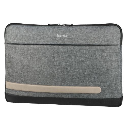 Hama Terra Laptop Sleeve, Up to 15.6", Padded Compartment, Front Pocket, Grey-0