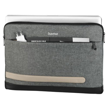 Hama Terra Laptop Sleeve, Up to 15.6", Padded Compartment, Front Pocket, Grey-1