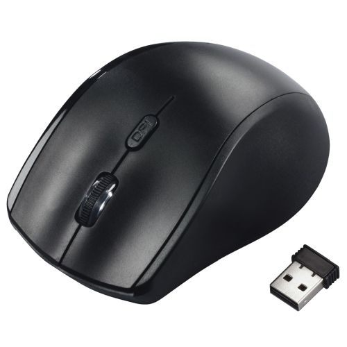 Hama Riano Left-Handed Wireless Optical Mouse, 6 Buttons, 800-1600 DPI, Black-1